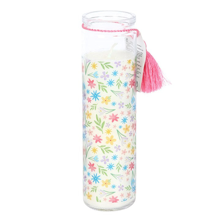 Spring Floral Print Fresh Linen Tube Candle N/A