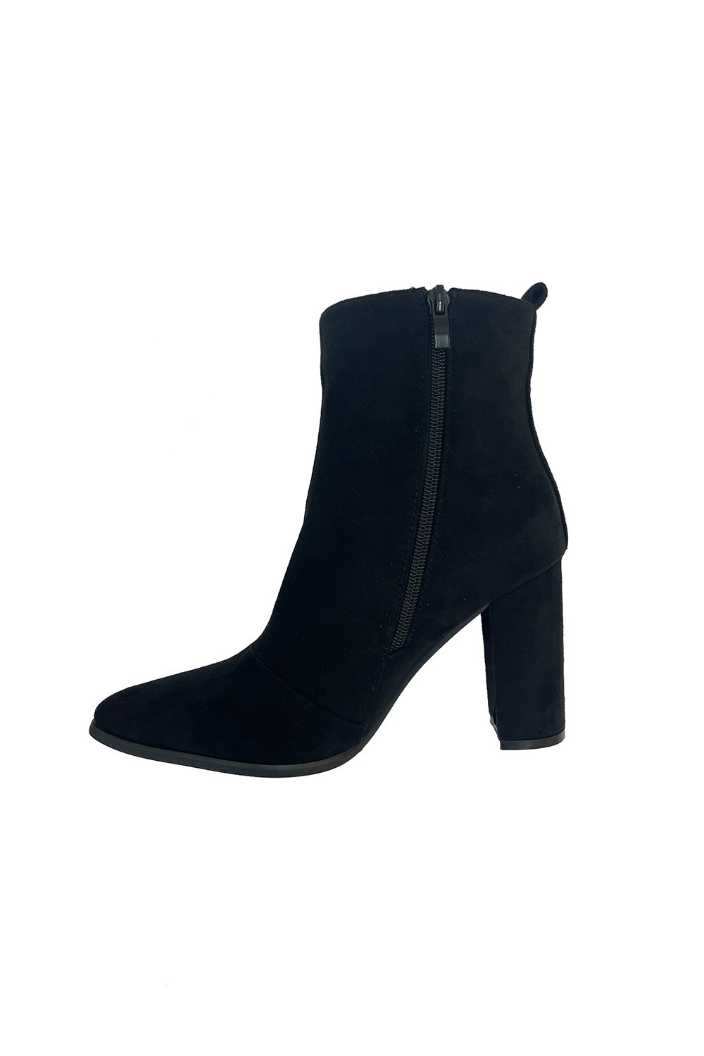 Block Heel Ankle Boots with Zip Detail Moda
