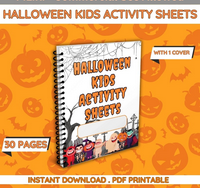 DIGITAL DOWNLOAD -KIDDIES- HALLOWEEN ACTIVITY PAGES -30 Pages (PDF & Canva Templates Wonkey Donkey Bazaar