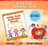 DIGITAL DOWNLOAD -PARENTS,TEACHERS,KIDDIES-Kids Autun Activity Books-60Pages (PDF & Canva Template, editable on canva, printiblee Wonkey Donkey Bazaar
