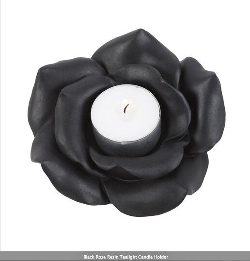 Black Rose Resin Tealight Candle Holder H4.5cm x W11cm x D11cm Etsy