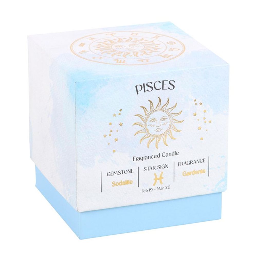 Pisces Gardenia Gemstone Zodiac Candle N/A