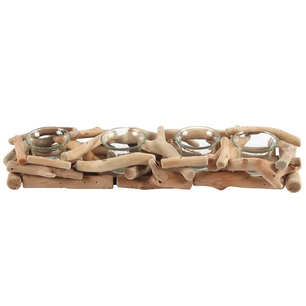 4pc Driftwood Candle Holder N/A
