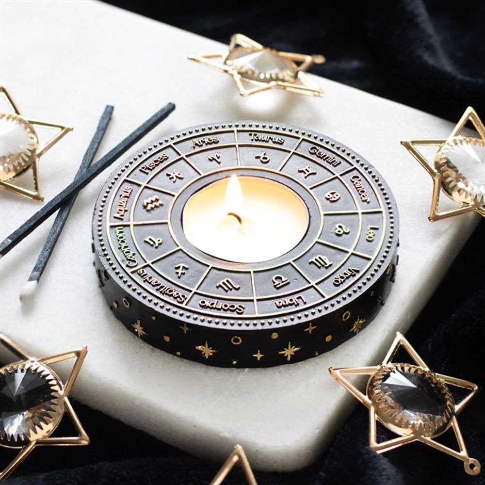Astrology Wheel Tealight Candle Holder N/A