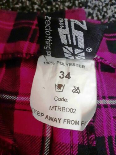 punk Pink Tartan Punk bondage Trousers- Phaze Clothing Size 34-straps, zips Pink Tartan