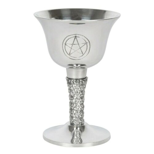 wicca/new age/pagan Silver Metal Pentagram Chalice H13cm x W9cm x D9cm none