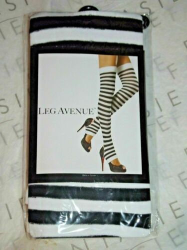 witchy/punk/LEG AVENUE BLACK & WHITE STRIPED STIRRUP STOCKINGS - OPEN TOES! Leg Avenue