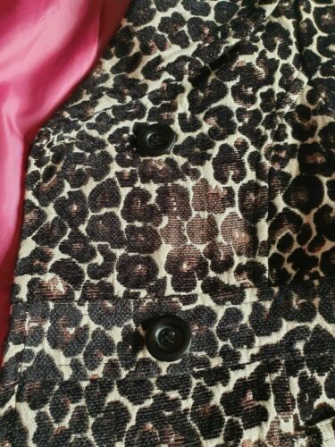 funky New Look Ladies' Leopard Print Coat Jacket Size 14/ 16.belt.raincaot.lined New Look