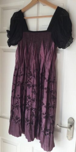 gorgeous Echo Blush Purple&Black Smock Dress-embroidered flowers, ruffled,lace Echo Blush