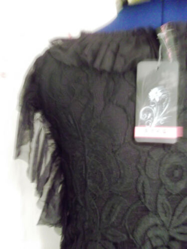 PUNK/GOTH/ROCK/BOHO BRAND NEW Dress-BLACK LACE, LINED, STRETCHY.SIZE 8-12 Unbranded