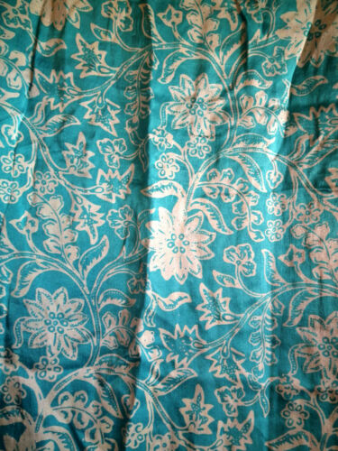 SUMMER TUNIC-BEACH/FESTIVAL/BOHO -TURQUOISE,3/4 SLEEVES,TIE WAIST,PATTERN,SILKY Boho