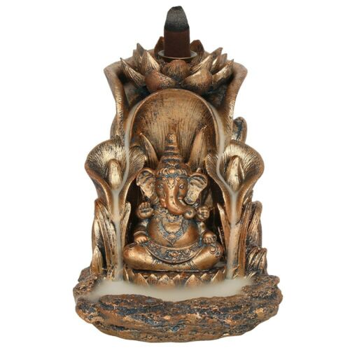 PAGAN/WICCAN/NEW AGE-•Bronze Ganesh Backflow Incense Burner-H:14cm W:12cm D:13CM Unbranded