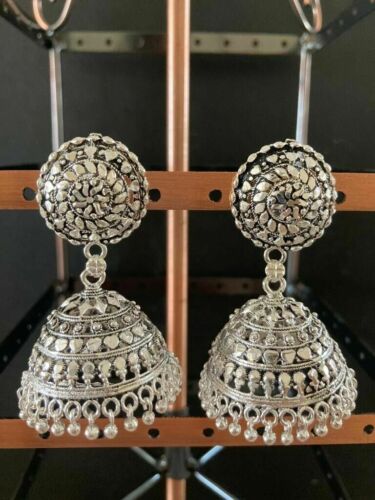 Tribal/Festi Pair indian jewellery earrings Jumka, Silver, Weddings, Bollywood, none
