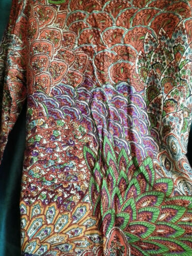 SUMMER TUNIC-BEACH/FESTIVAL/BOHO -paisley,3/4 SLEEVES,TIE WAIST,PATTERN,cotton Boho