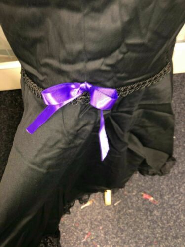 LUSH Phaze Long Stretch Canvas Skirt PURPLE Ribbon New Size 1O goth punk style phaze