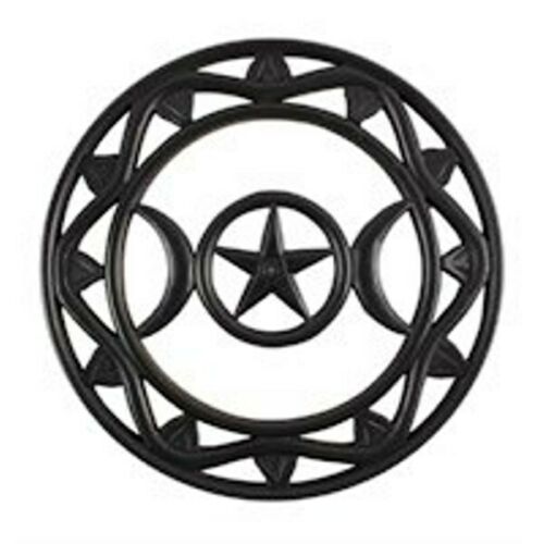 PAGAN/WITCHY/GOTHIC/HALLOWEEN-• Black Wooden Triple MoonWall Art- H30cm x W30cm Unbranded