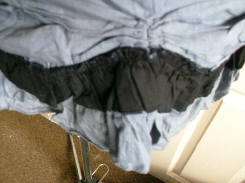 STEAMPUNK/goth/BOHO/PUNK BLACK&GREY COTON RUFFLE MINI SKIRT,SIZE S/M, WAIST30" Unbranded
