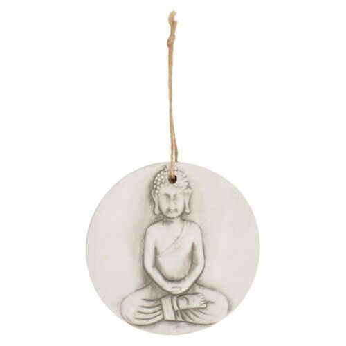Small Round Terracotta Buddha Plaque - H:15cm W:15cm D:1cm.Indoor or Outdoor none