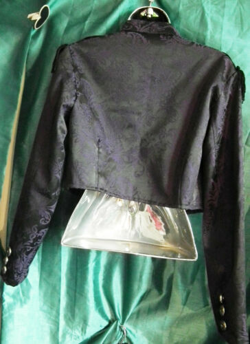 Unisex purple brocade cropped Military Style/Dark Star jacket.New.Size m/-ch-40" Darkstar