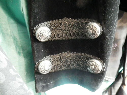 Unisex black velvet brocade Frockcoat Military Dark Star jacket.New.Size s-m /xl Darkstar