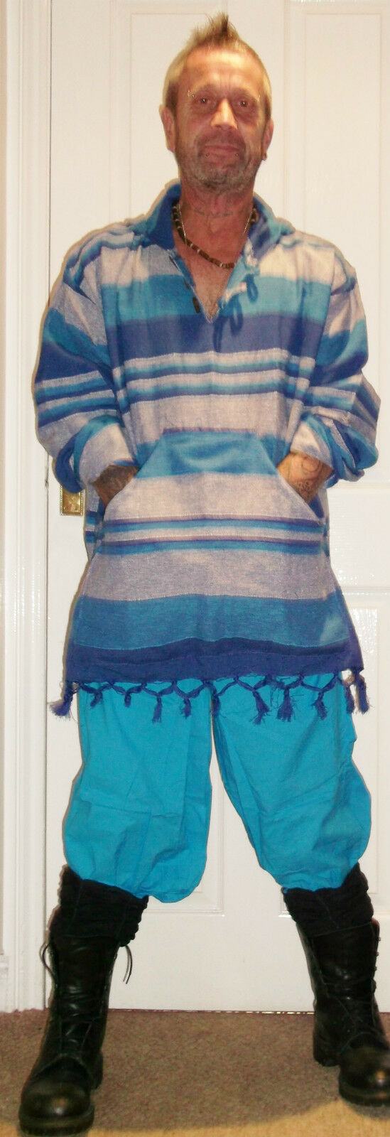 UNISEX HIPPY fishermans pants-Indian cotton,tie waist& pockets* Unbranded