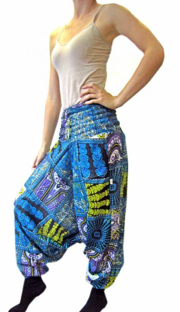 UNISEX Harem Trousers patch print - Patchwork Ali Baba Design Unbranded