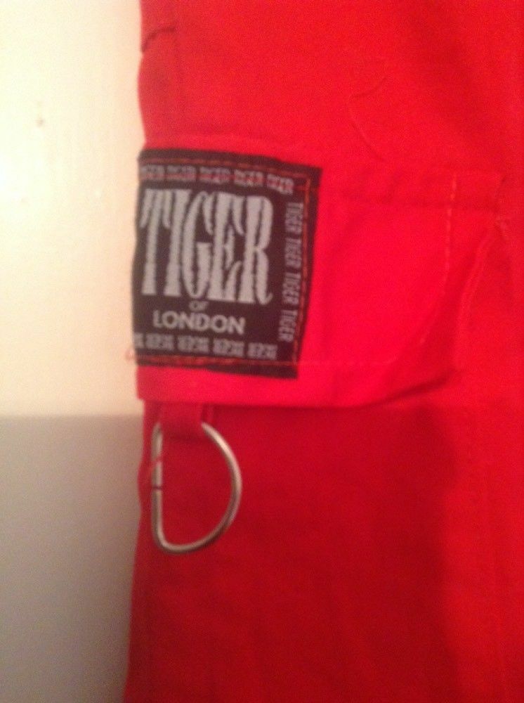 Vintage punk Red BONDAGE trousers By Tiger London. WAIST 28" Tiger London