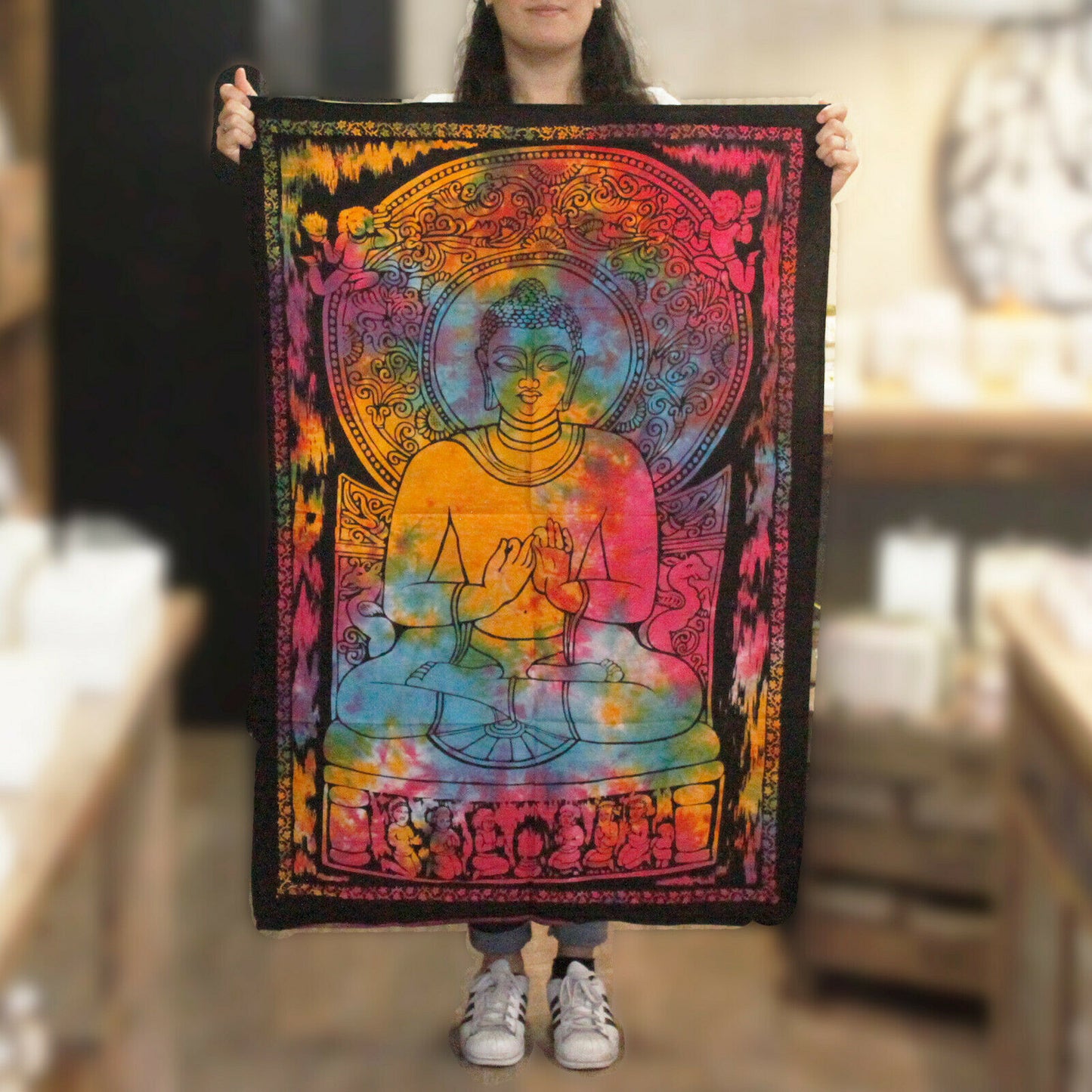 PAGAN COLOUR Cotton WALL ART/Wall Hanging-BUDDHA-Width 78cm, Height 112cm Handmade