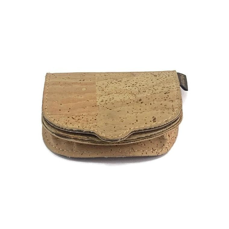 Cork Coin Pouch for Men, Vegan Leather Coin Purse for Him, Cork Purse and Change Pouch - Natural Moddanio