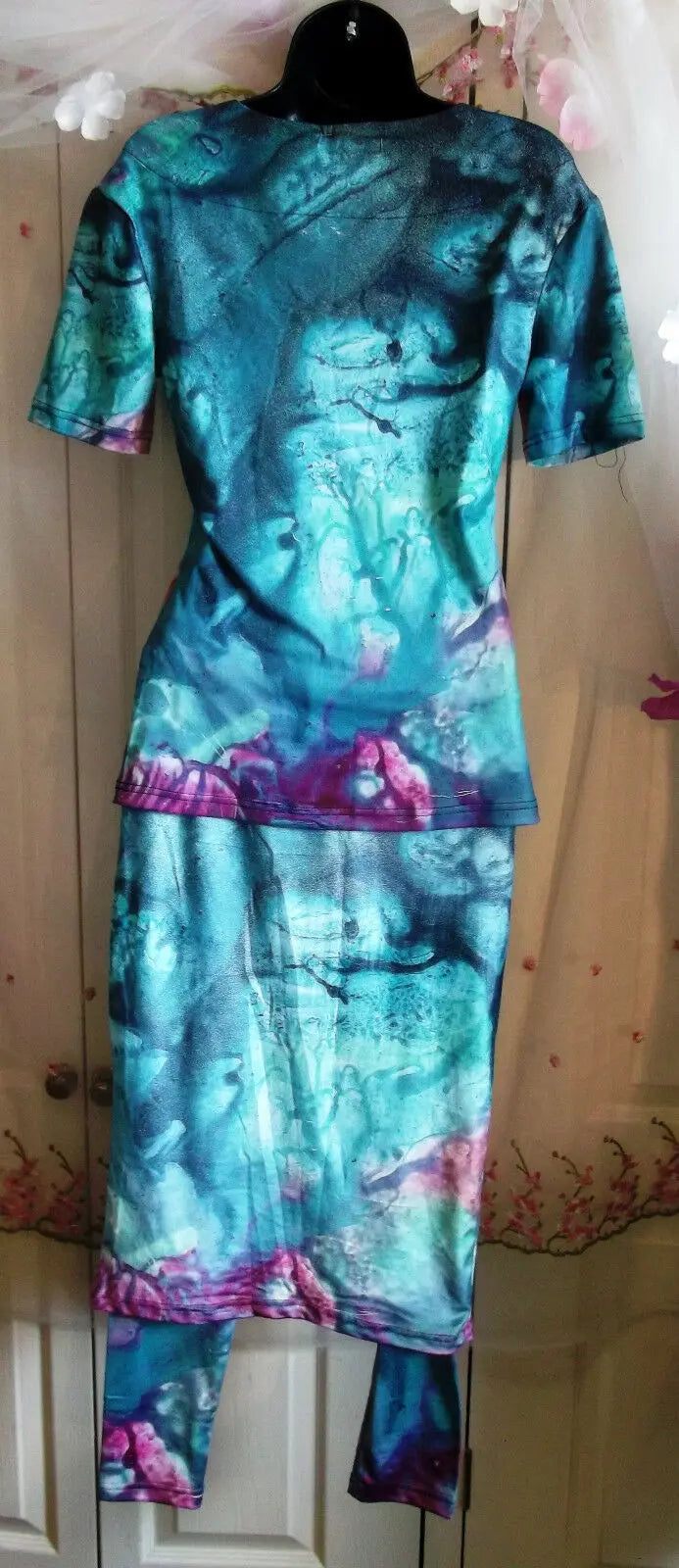 BLUE FEARIE Exclusive OriginalDesignerCUT OUT SHOULD Size:Med10-14uk-STRETCHY Handmade-WonkeyDonkeyBAzaar