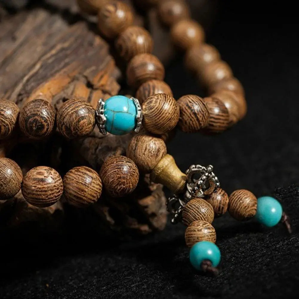 Bangle Mala Wenge Prayer Wood 6mm 108 Beads Tibetan Buddhist Buddhist Bracelet Unbranded