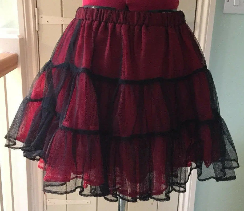 Black And Red Double Layer Tutu skirt.fancy dress/party. size small. new Unbranded