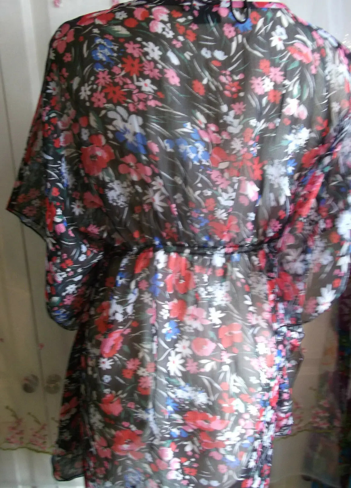 Boho/Festi/Beach/ Kushi floral kaftan/tunic,size 10 NEW. summer wear,kneelength kushi