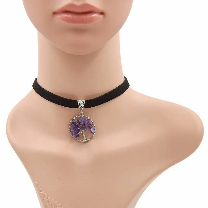 CHOKER Necklace Tree Of Life Natural Stone Choker Women's Jewelry Accessories Unbranded