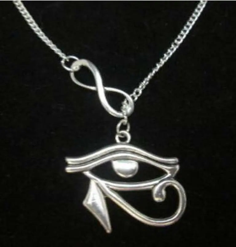 Eye of Horus lariat infinity necklace, amulet wicca pagan positive energy Unbranded