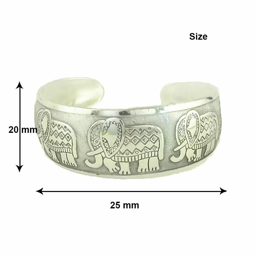 FUNKY Elephant engraved Tibetan Silver Totem Bangle/Cuff/Bracelet Jewelry Gift Unbranded