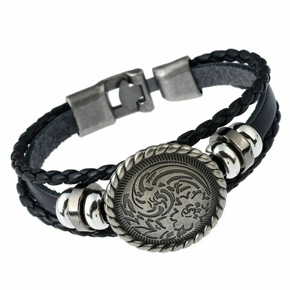 Funky Men's Punk T'ao Leather Bracelet Rocker Buckle Bracelet Jewellery Unbranded