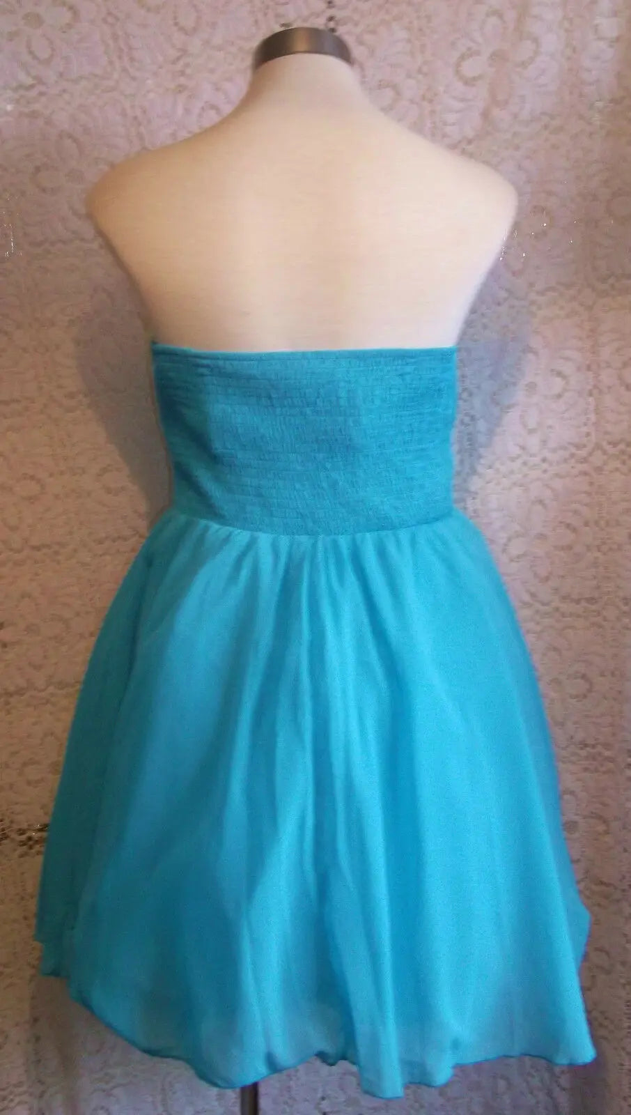 Gorgeous TURQUOISE COCKTAIL DRESS Dress size14 flouncynet undrskirtsknee length LITTLE MISTRESS
