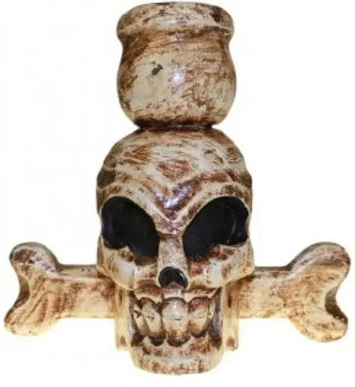 HALLOWEEN/PAGAN/ BALINESE/DAY OF DEAD wood ARTY FLORAL PAINTED SKULL-21x12cm Unbranded