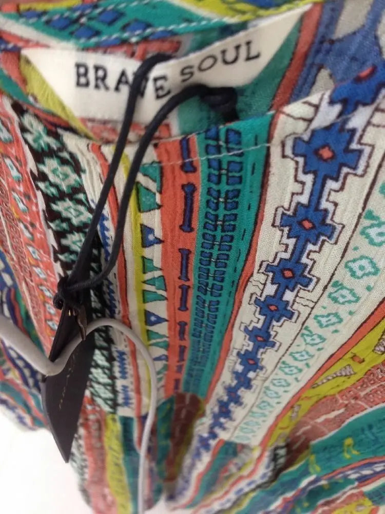 Ladies Brave Soul Mixed Pattern Summer/Beach Dress - Size Small Brave Soul