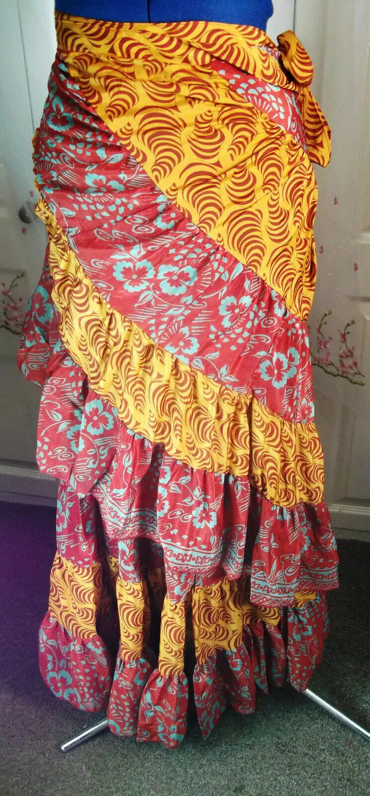 Layered Wrap Skirt Beautiful long, layered wrap skirt, with matching waist ties. Unbranded