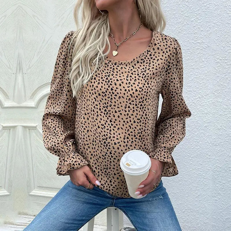 Long Sleeved Round Neck Pullover Shirt FashionExpress