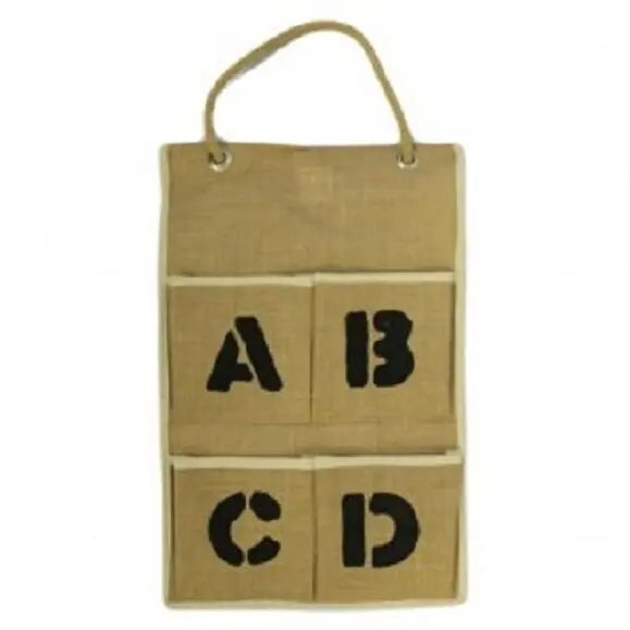Mega Useful ECO/environment friendly Jute Pocket Organiser-abcd. 15cm x 15 Unbranded
