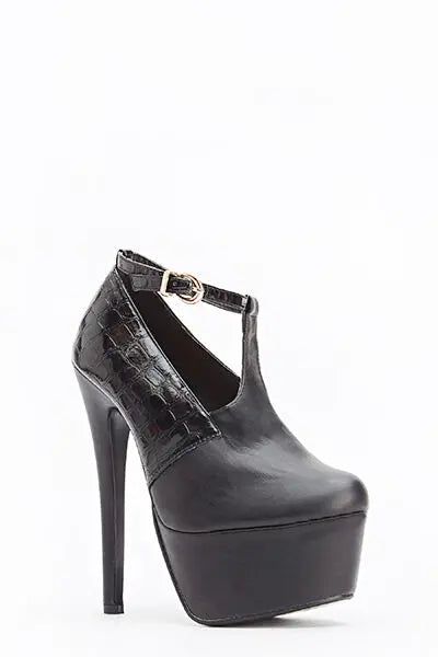 New Bitchin Textured Black Chunky Platform Heels-Punk/CosPlay/Fetishe/Burlesque Unbranded
