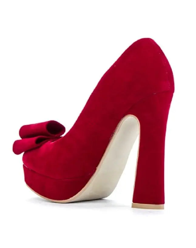 NewBitchin Suedette BlockHeel BowShoes-Punk/CosPlay/Fetishe/Burlesque.Size5Cream Unbranded