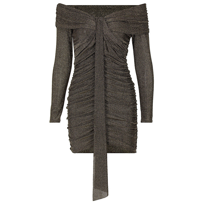 V-neck Long Sleeve Dress FashionExpress