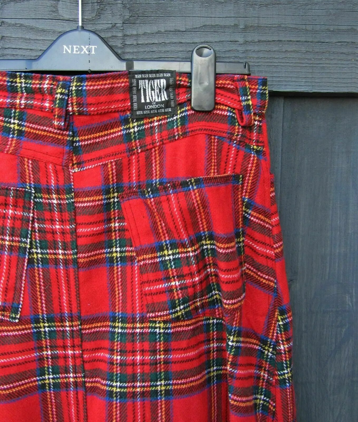 Punk/Goth/Emo Fashion Statement Tartan Long Split Skirt Tiger of London 34" Tiger of London