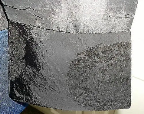 SIZE 10.FAB CHINESE SILK FITTED JACKET-black & gold SILK, LINED,MANDARIN COLLAR Unbranded