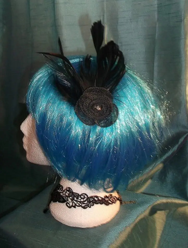 STEAMPUNK/BURLESQUE BLACK ROSE Fascinator-wedding/prom/halloween/party Unbranded