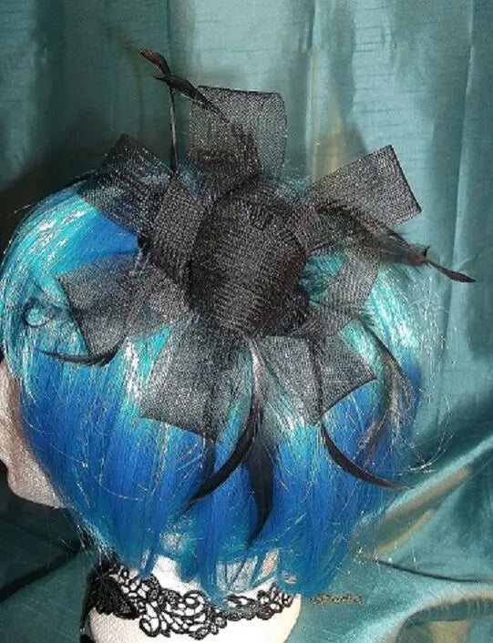 STEAMPUNK/BURLESQUE BLACK VOILE Fascinator-wedding/prom/halloween/party Unbranded